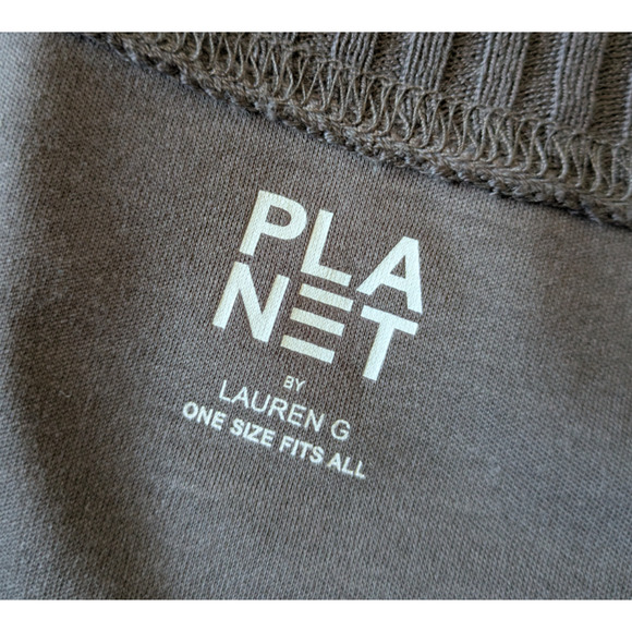 Planet Lauren G Gray Oversized Knit Collar Pima Cotton Modal T Shirt OSFM - Picture 3 of 7